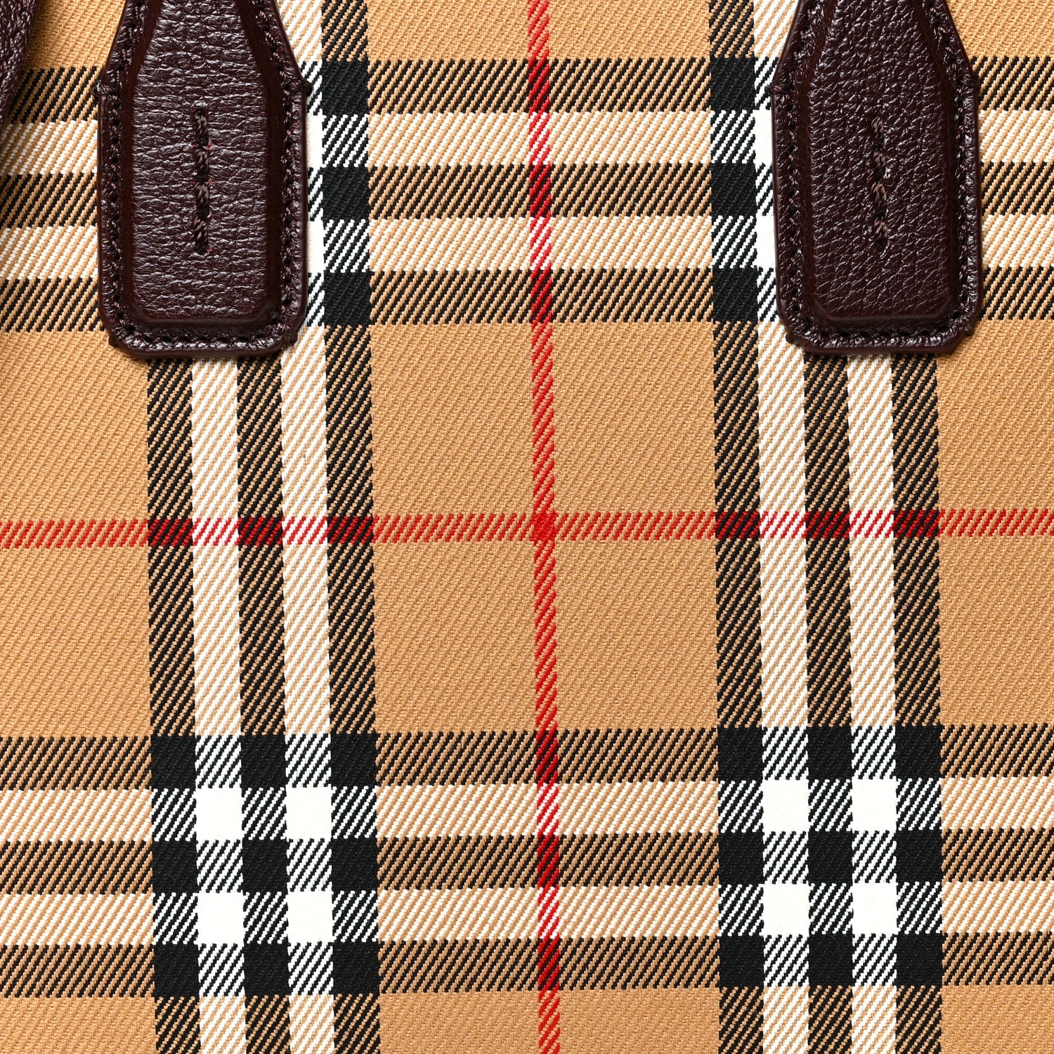 Burberry Goatskin Vintage Check Small Banner Tote Deep Claret 8 of 10