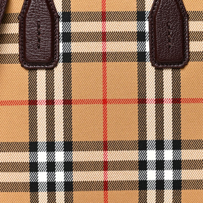 Burberry Goatskin Vintage Check Small Banner Tote Deep Claret 8 of 10