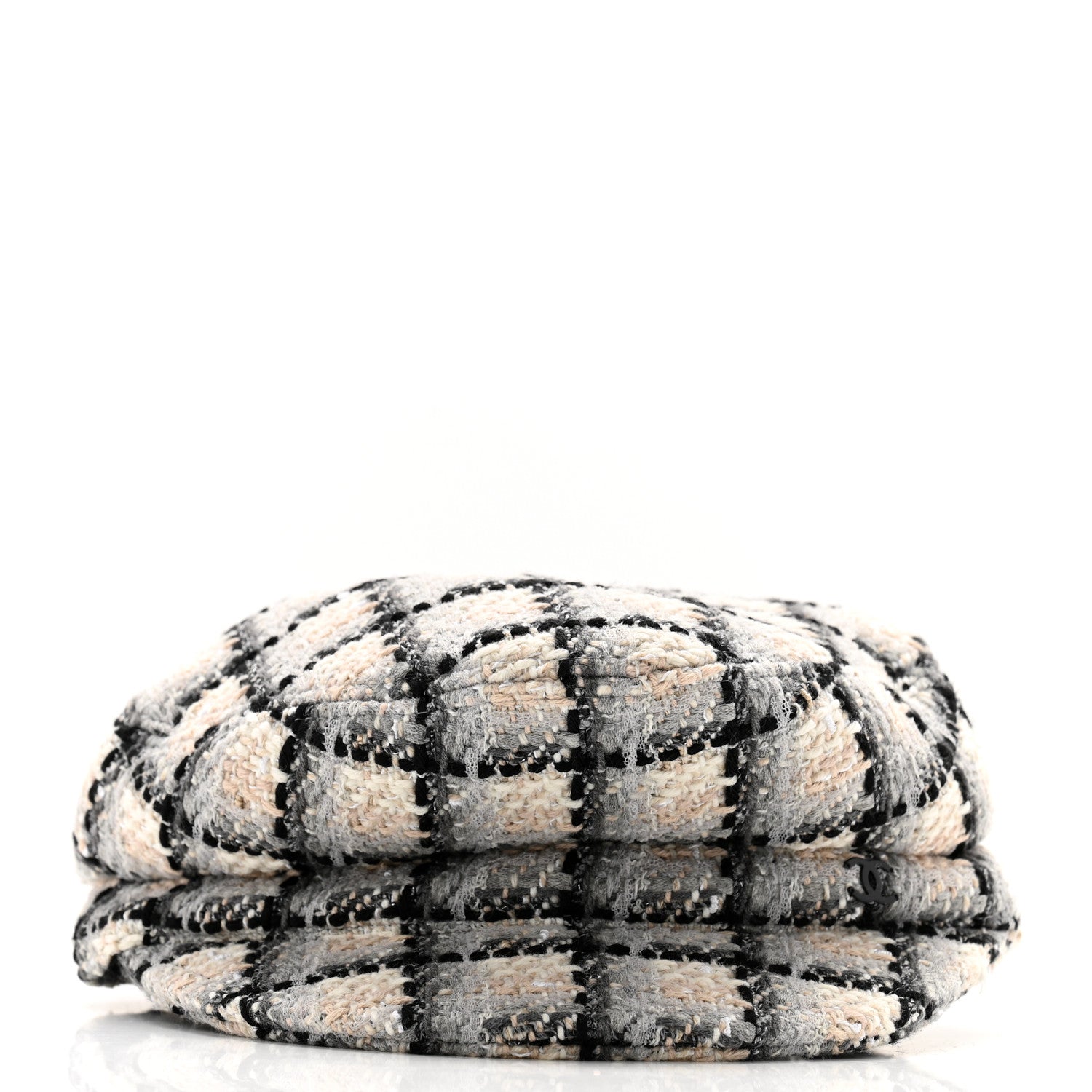 Chanel Cotton Tweed CC Beret S White Black Multicolor 3 of 10