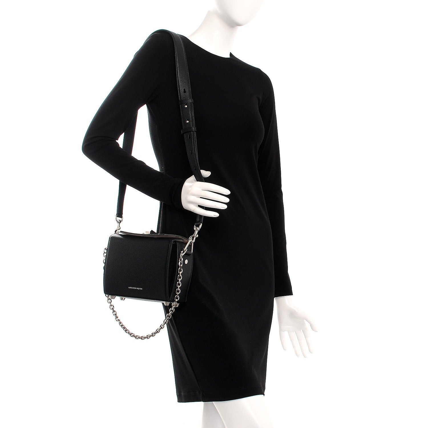 Alexander McQueen Fine Grain Goatskin Box Shoulder Bag 19 Black 2 of 8