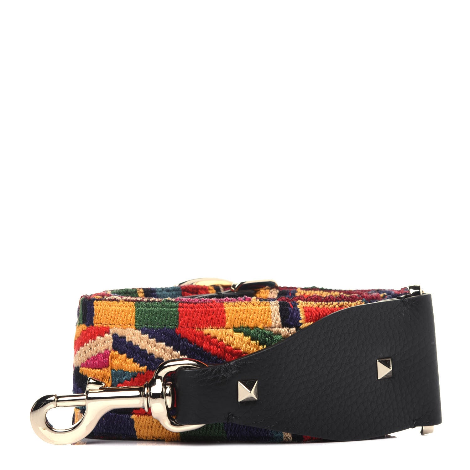 Valentino Garavani Canvas Native Couture 1975 Embroidered Rockstud Guitar Strap Multicolor 1 of 8