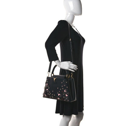 Louis Vuitton Taurillon Blooming Capucines PM Black 2 of 9