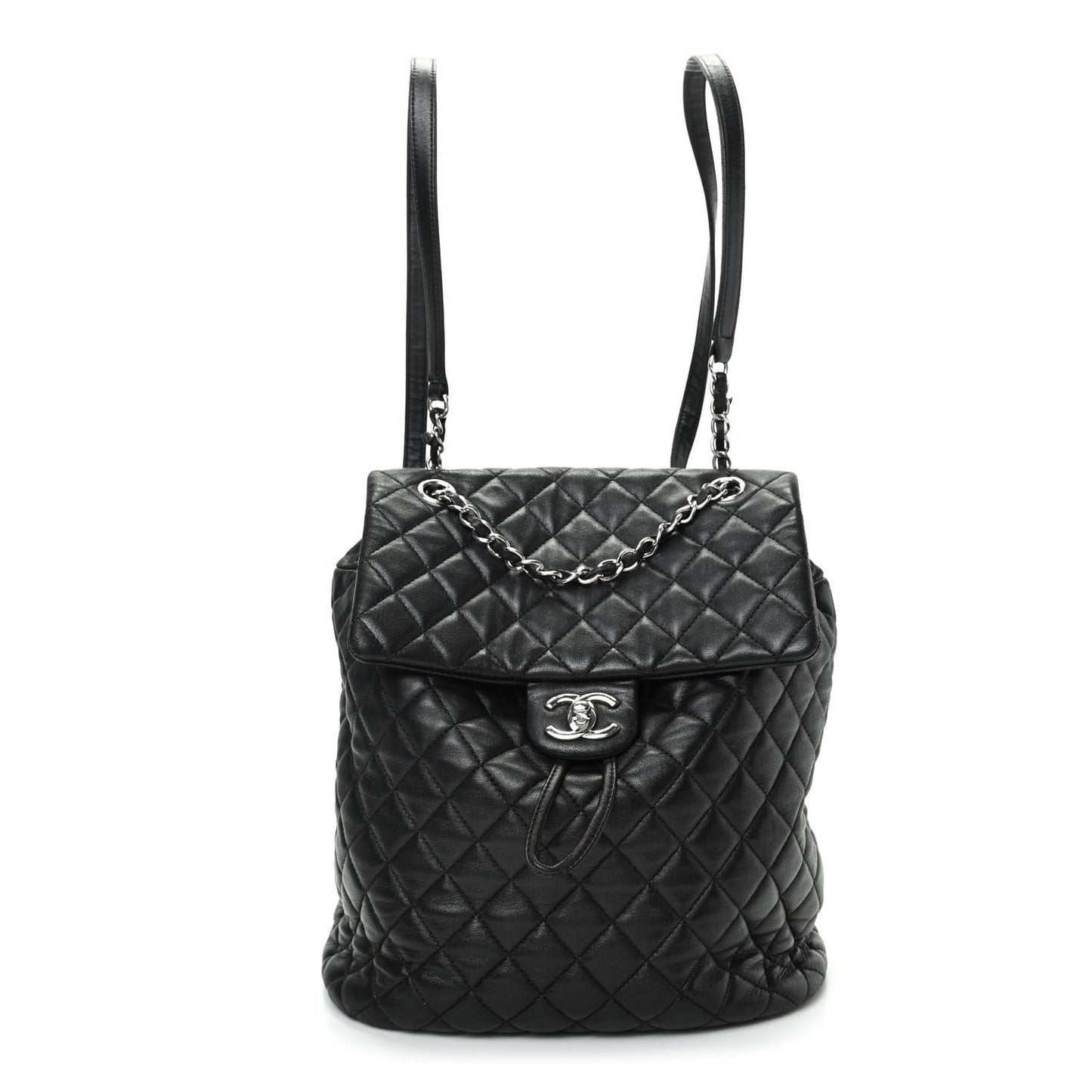 Calfskin Quilted Large Urban Spirit Backpack Black
