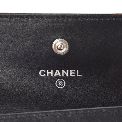Chanel Goatskin Camellia Embossed Flap Card Holder Black 6 of 9