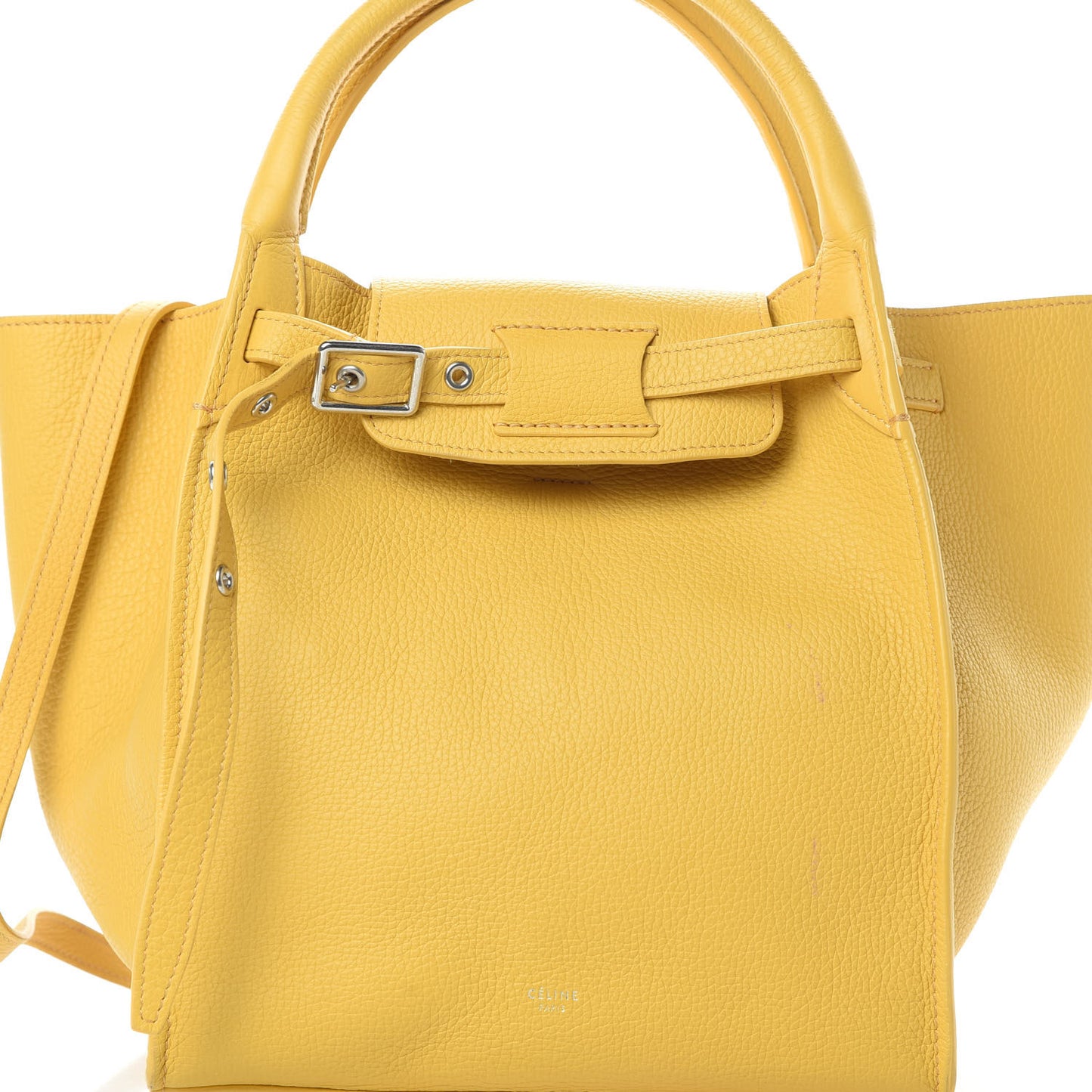 Supple Grained Calfskin Small Long Strap Big Bag Sunflower