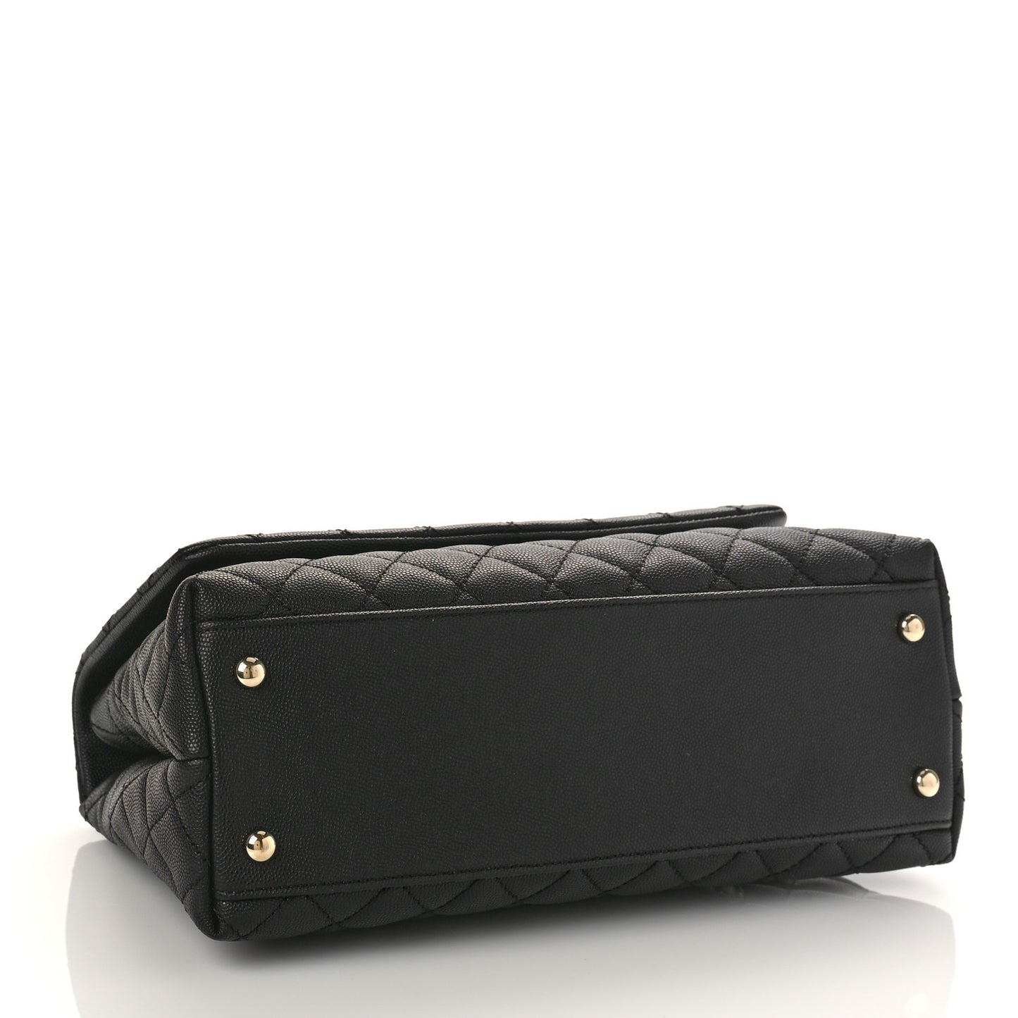 Caviar Quilted Small Coco Handle Flap Black