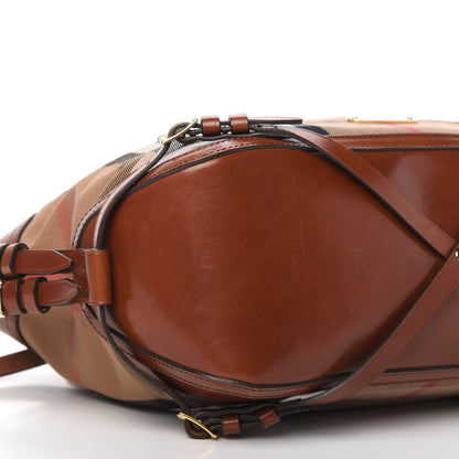 Burberry House Check Bridle Calfskin Small Ledbury Hobo Dark Tan 6 of 12