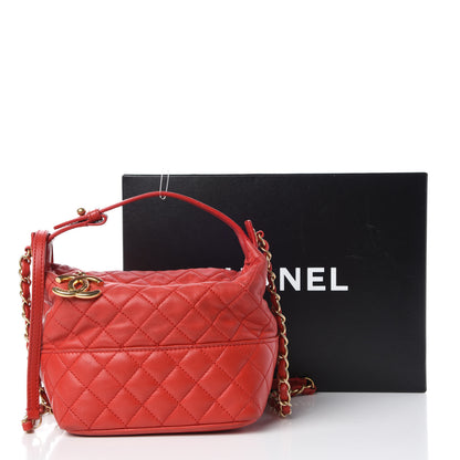 Chanel Lambskin Quilted Hobo Red 21 of 21