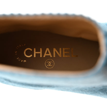 Chanel Chine Felt Short Boots 40.5 Blue 6 of 9