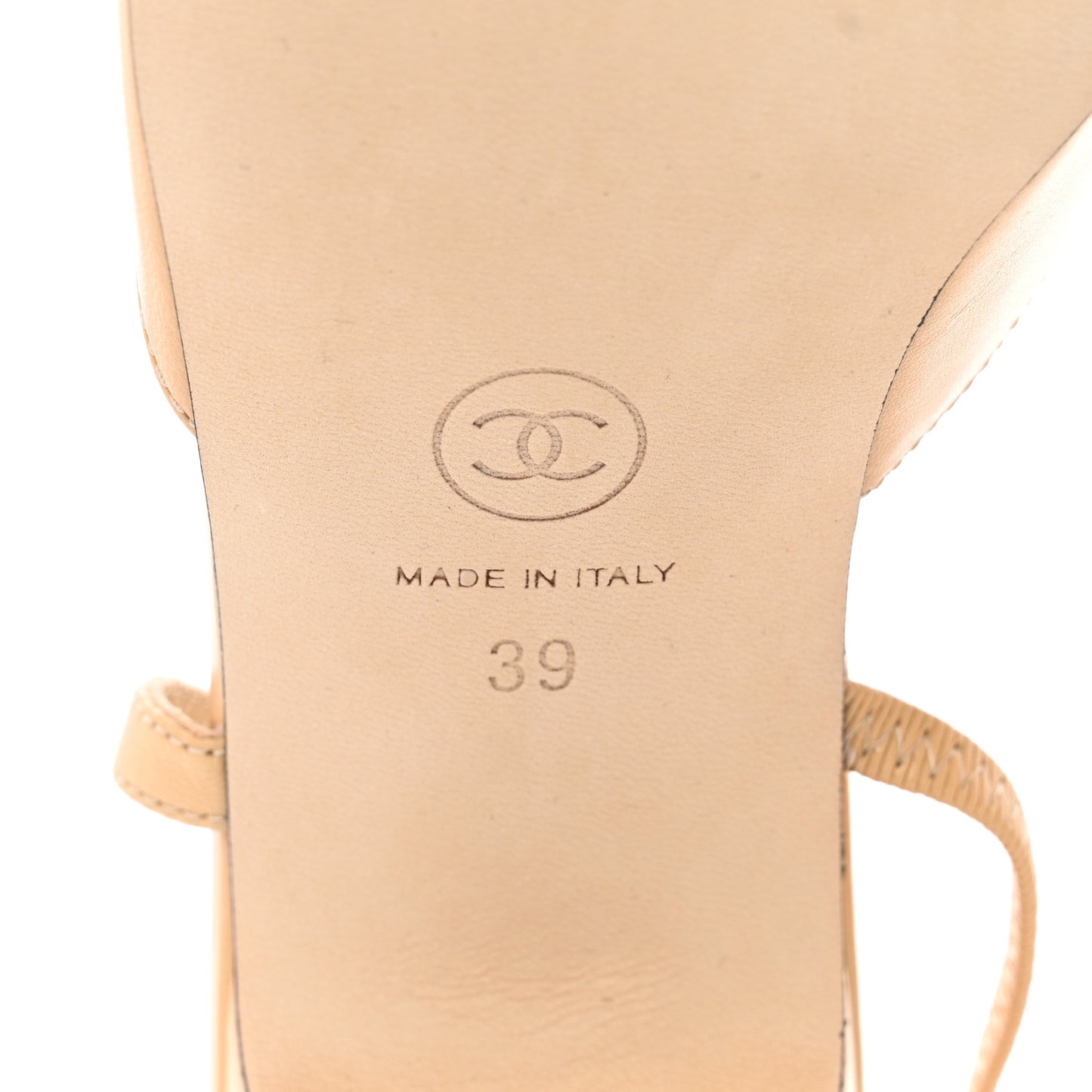 Goatskin Grosgrain Cap Toe CC Slingback Pumps 39 Beige Black