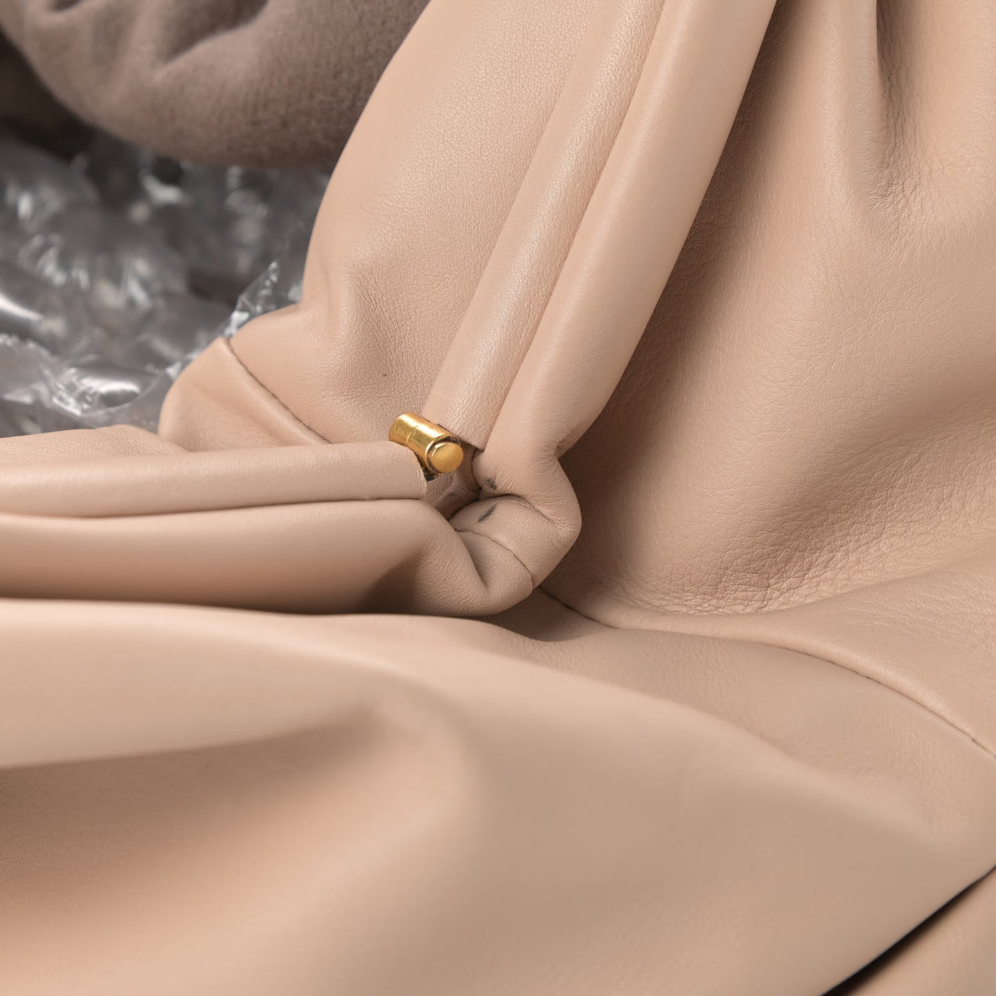 Smooth Butter Calf The Pouch Oversized Clutch Nude