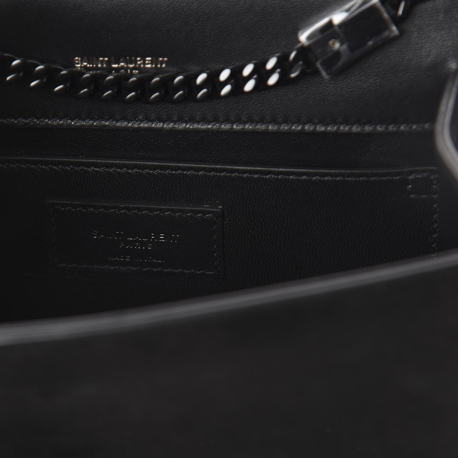 Saint Laurent Suede Crystal Small Classic Monogram Kate Satchel Black 5 of 8