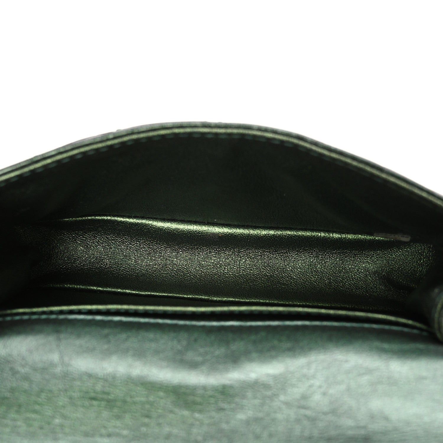 Chanel Metallic Aged Calfskin Quilted 2.55 Reissue Flap Belt Bag Clutch Green 5 of 10