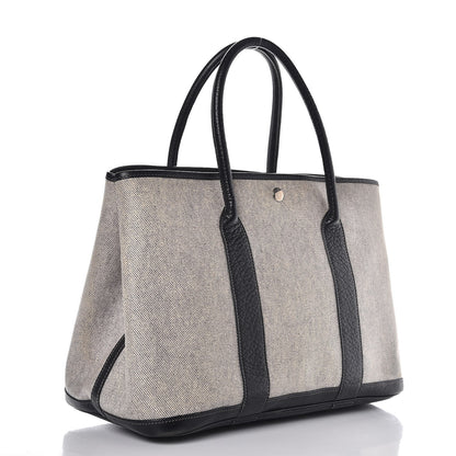 Hermes Buffle Skipper Toile Garden Party 36 MM Tote Black 3 of 9