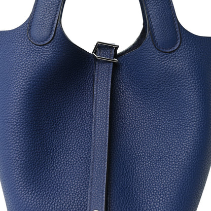 Hermes Taurillon Maurice Picotin Lock 18 PM Bleu Saphir 8 of 10