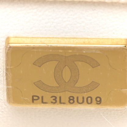 Chanel Caviar Quilted Extra Mini Coco Handle Flap White 7 of 12