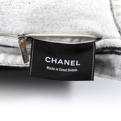 Chanel Merino Wool Cashmere CC Pillow Black White 3 of 3