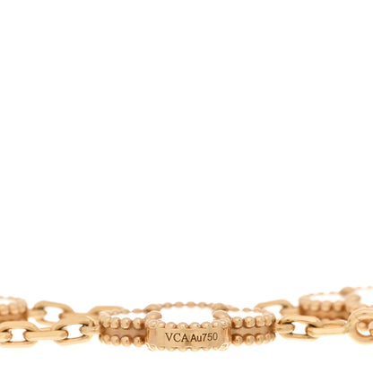 Van Cleef & Arpels 18K Yellow Gold Mother of Pearl 5 Motifs Vintage Alhambra Bracelet 3 of 4