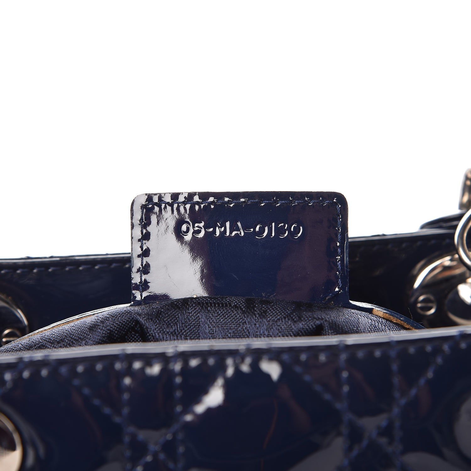Christian Dior Patent Cannage Medium Lady Dior Navy Blue 7 of 15