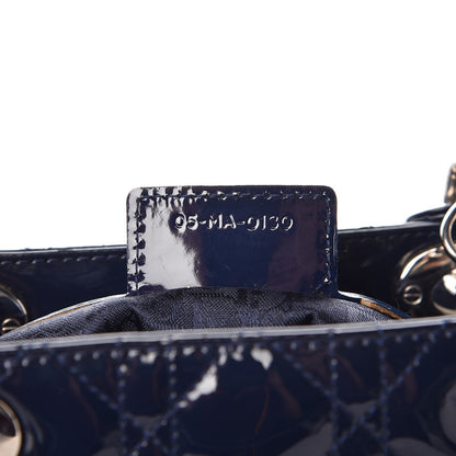 Christian Dior Patent Cannage Medium Lady Dior Navy Blue 7 of 15