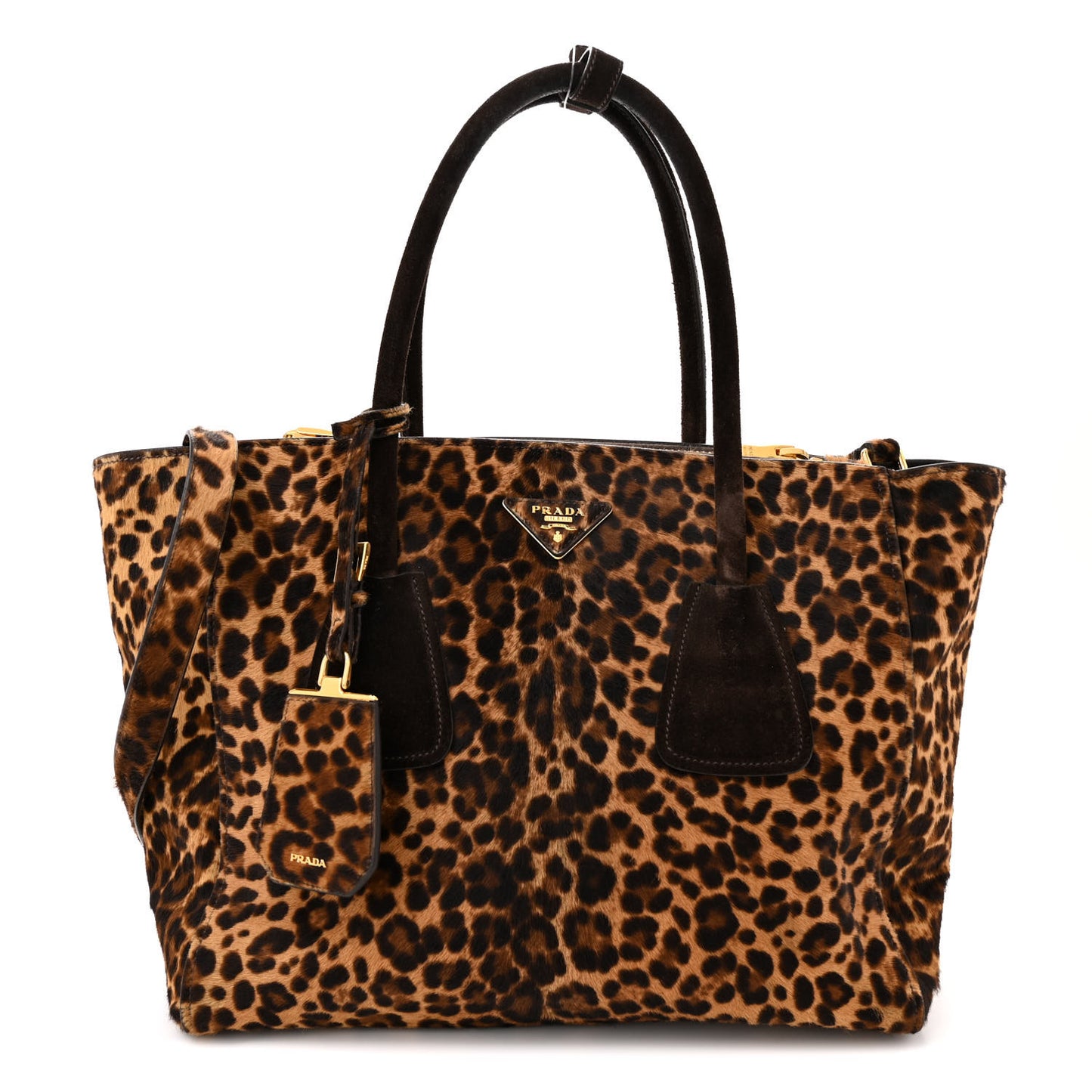 Cavallino Leopard Print Twin Pocket Tote Miele Moro