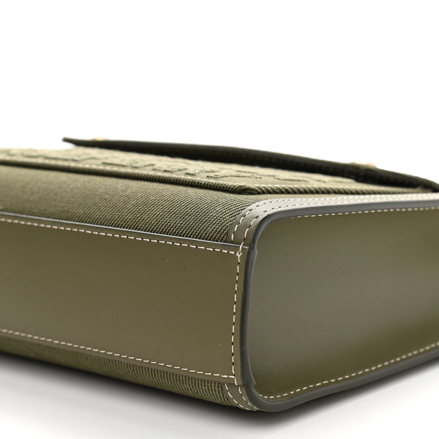 Canvas Calfskin Horseferry Print Mini Pocket Bag Dark Fern Green