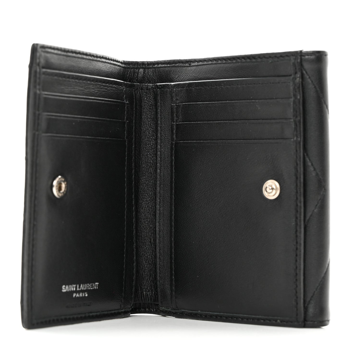 Lambskin Y Quilted Monogram Compact Loulou Wallet Black