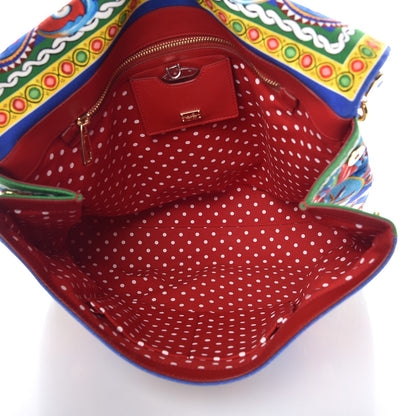 Dolce & Gabbana Canvas Court Printed Extra Large Miss Sicily Satchel Multicolor 5 of 8