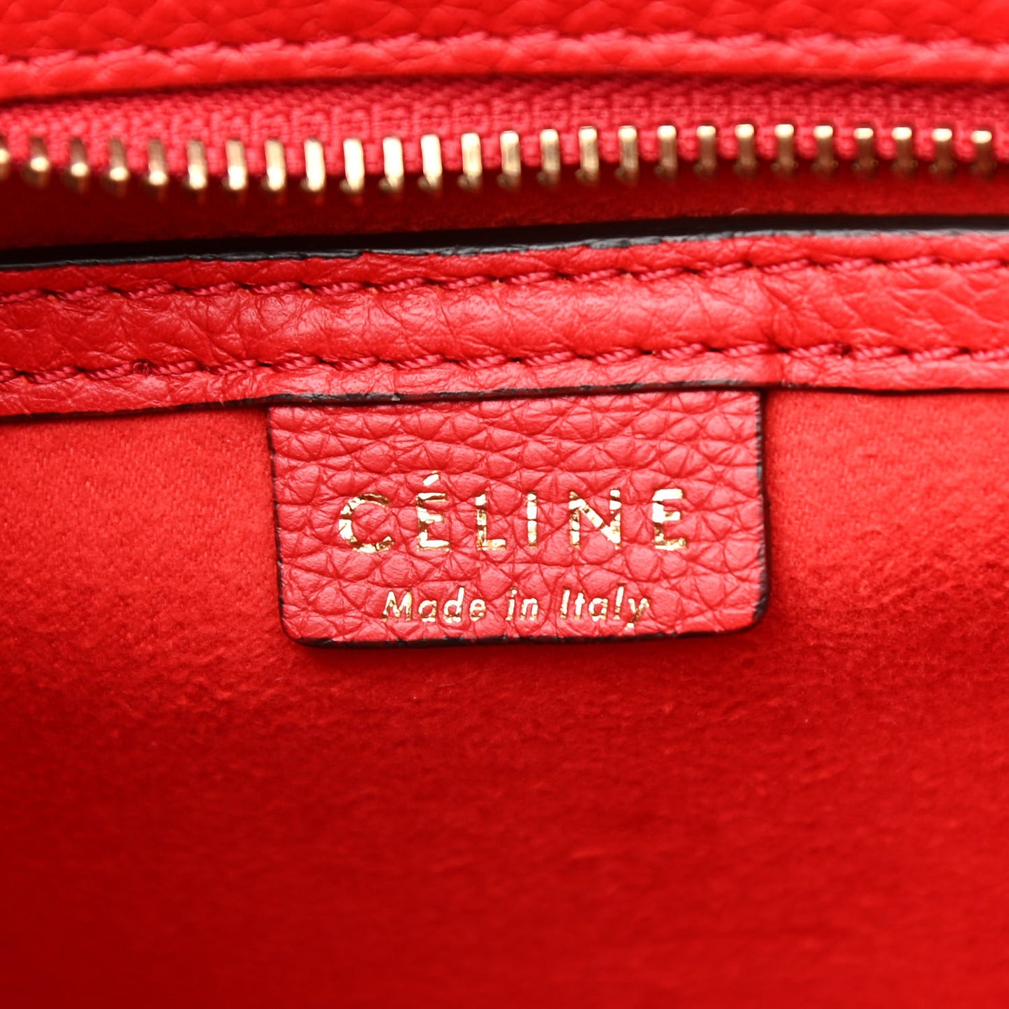 Drummed Calfskin Nano Luggage Coquelicot