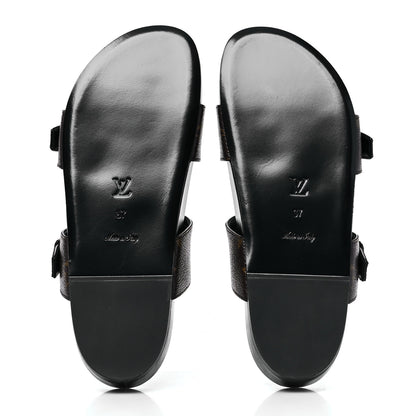 Louis Vuitton Monogram Bom Dia Mule Sandals 37 Black 5 of 8