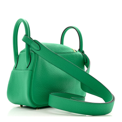 Hermes Taurillon Clemence Mini Lindy 20 Menthe 3 of 13
