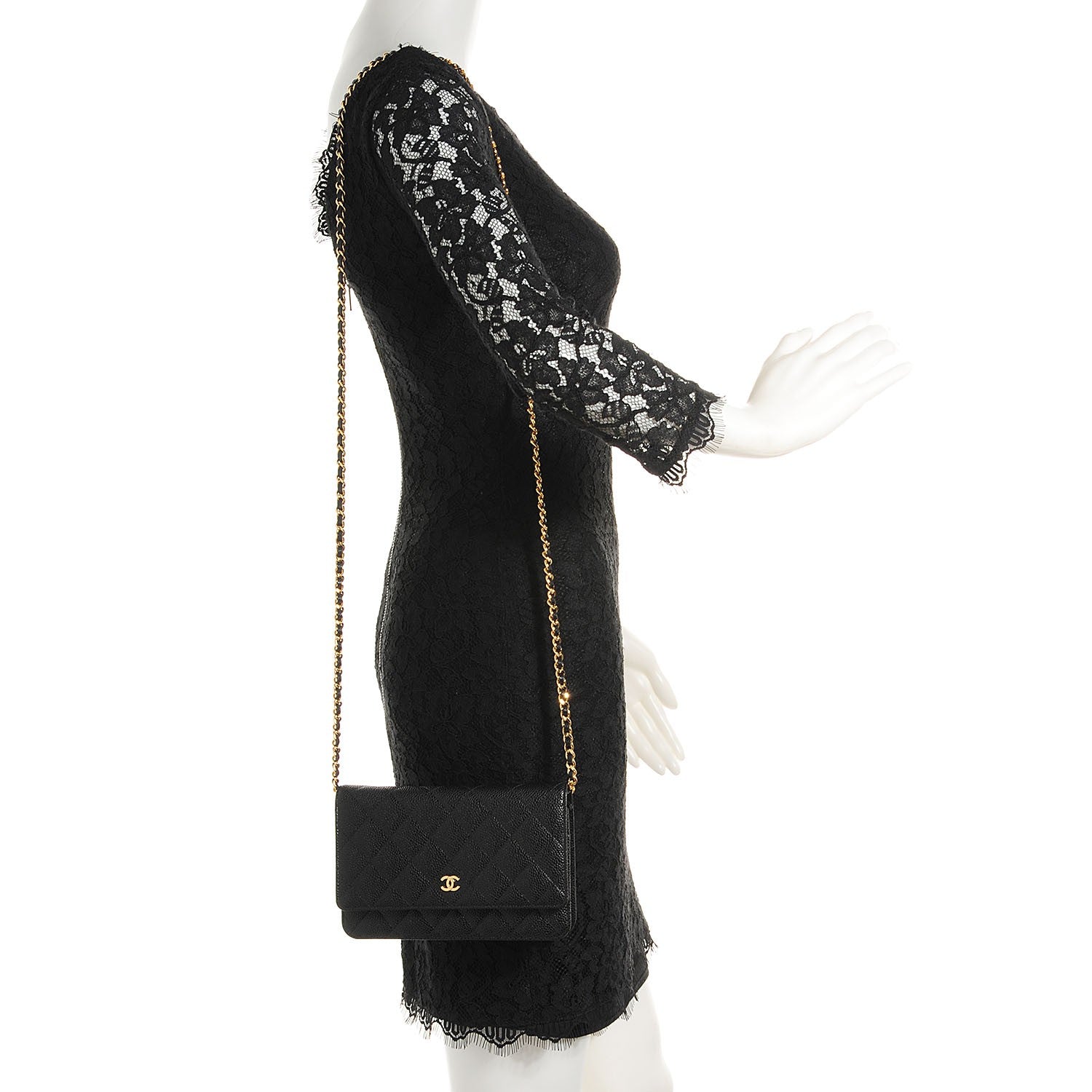 Chanel Caviar Quilted Wallet On Chain WOC Black 2 of 21