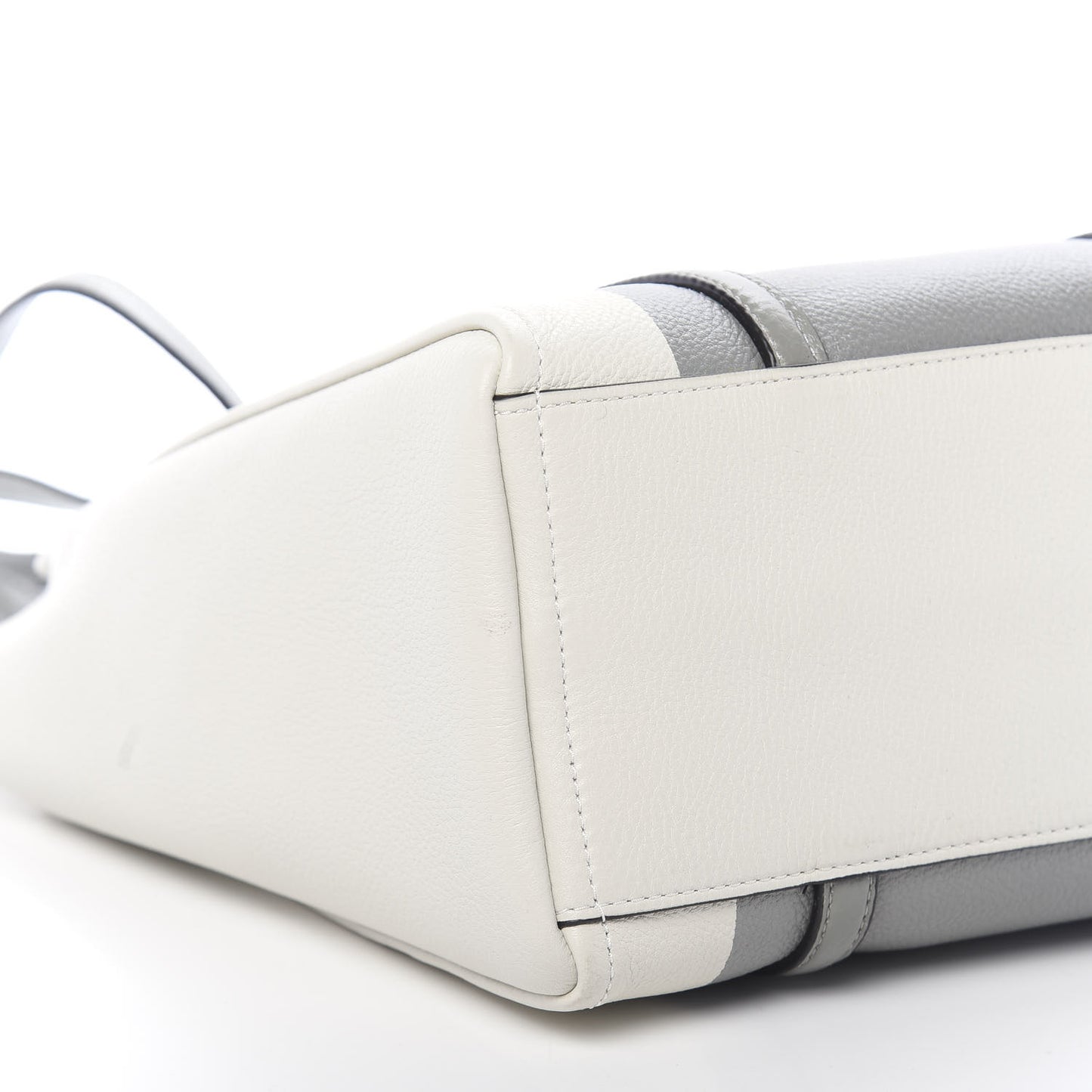 Grained Calfskin The Tag Tote Grey White