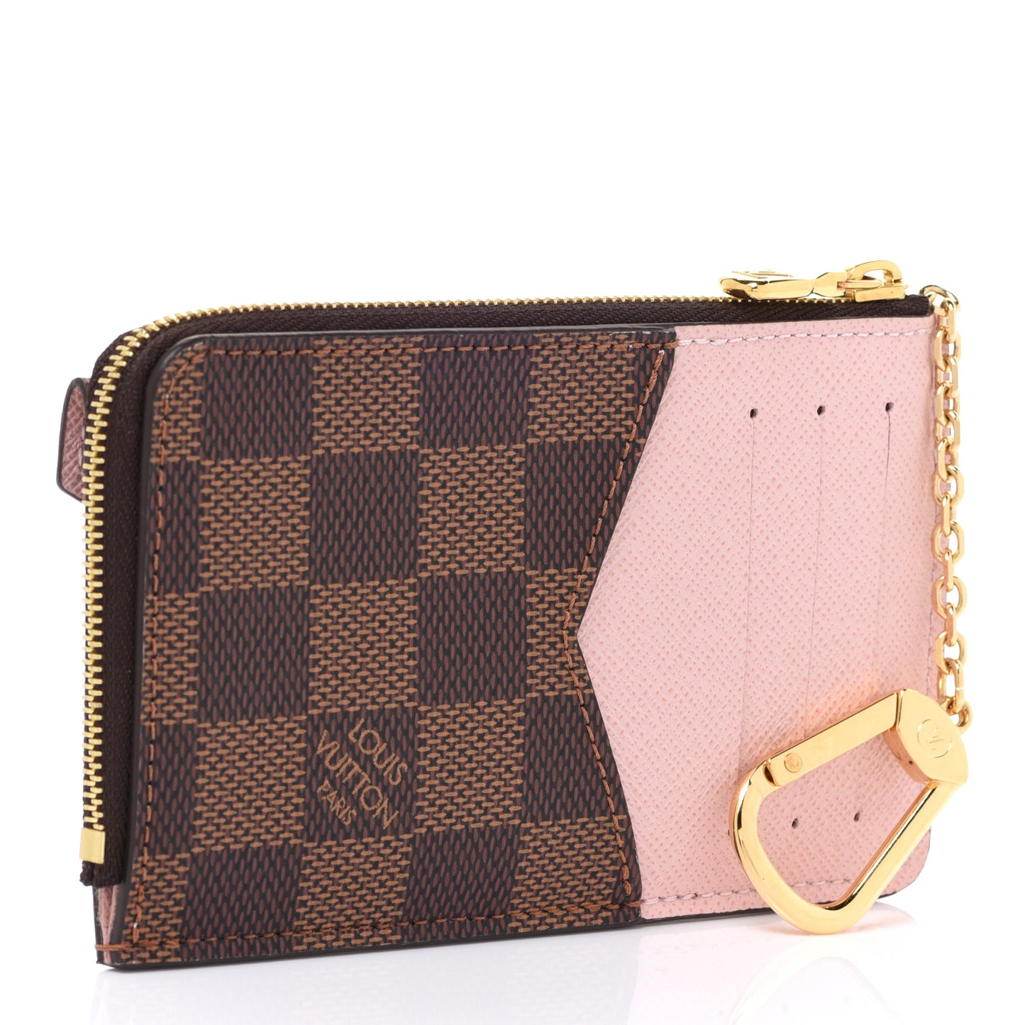 Damier Ebene Recto Verso Card Holder Rose Ballerine