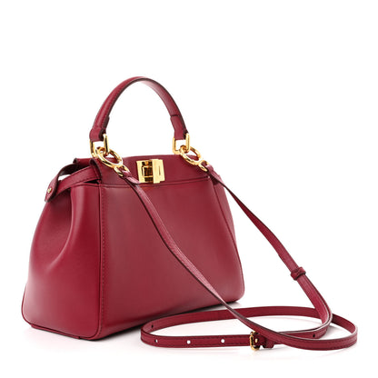 Fendi Nappa Monster Eyes Mini Peekaboo Iconic Satchel Amarena Fiamma 3 of 11