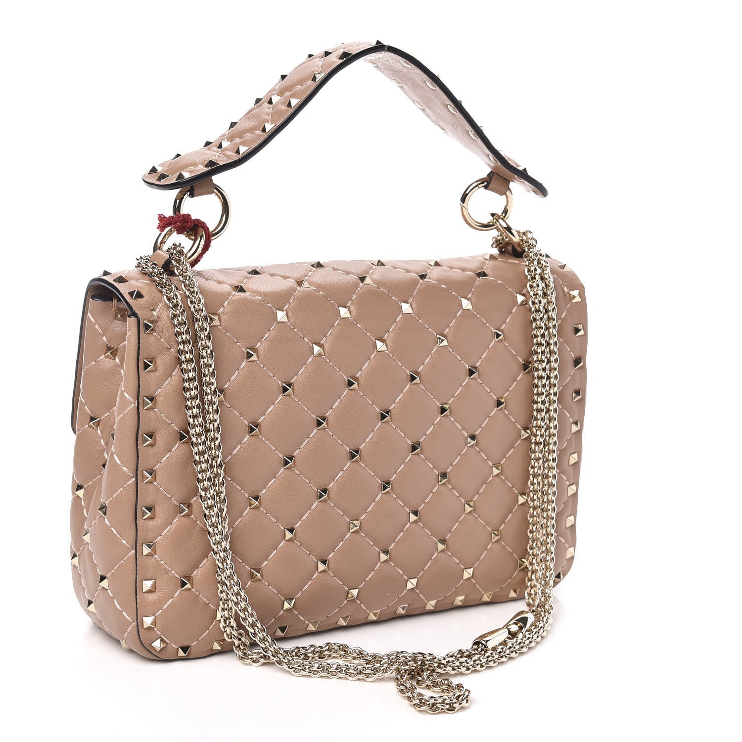 Valentino Garavani Nappa Medium Rockstud Spike Shoulder Bag Soft Noisette 3 of 9