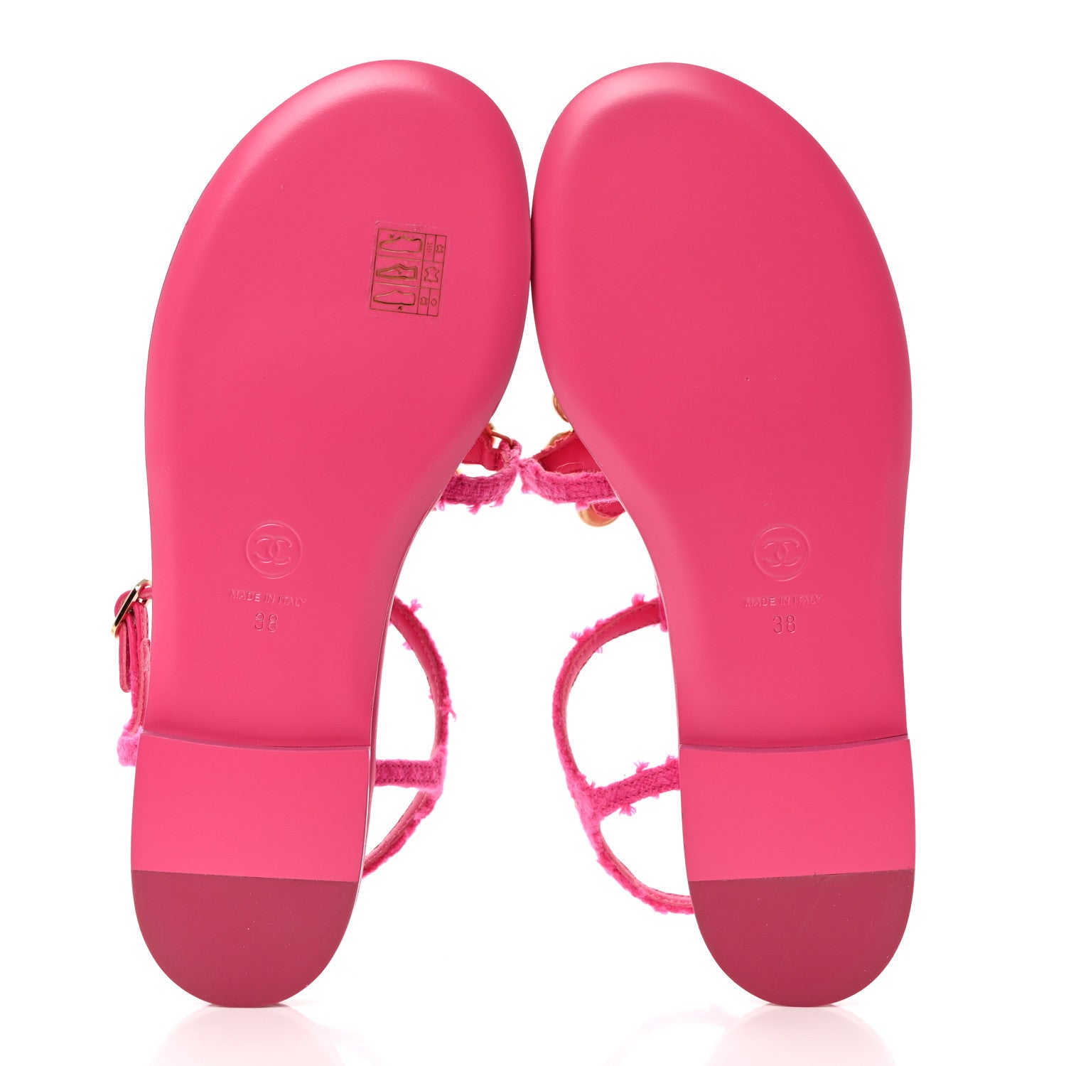 Chanel Cashmere Tweed CC Logo Thong Sandals 38 Fuchsia 5 of 9
