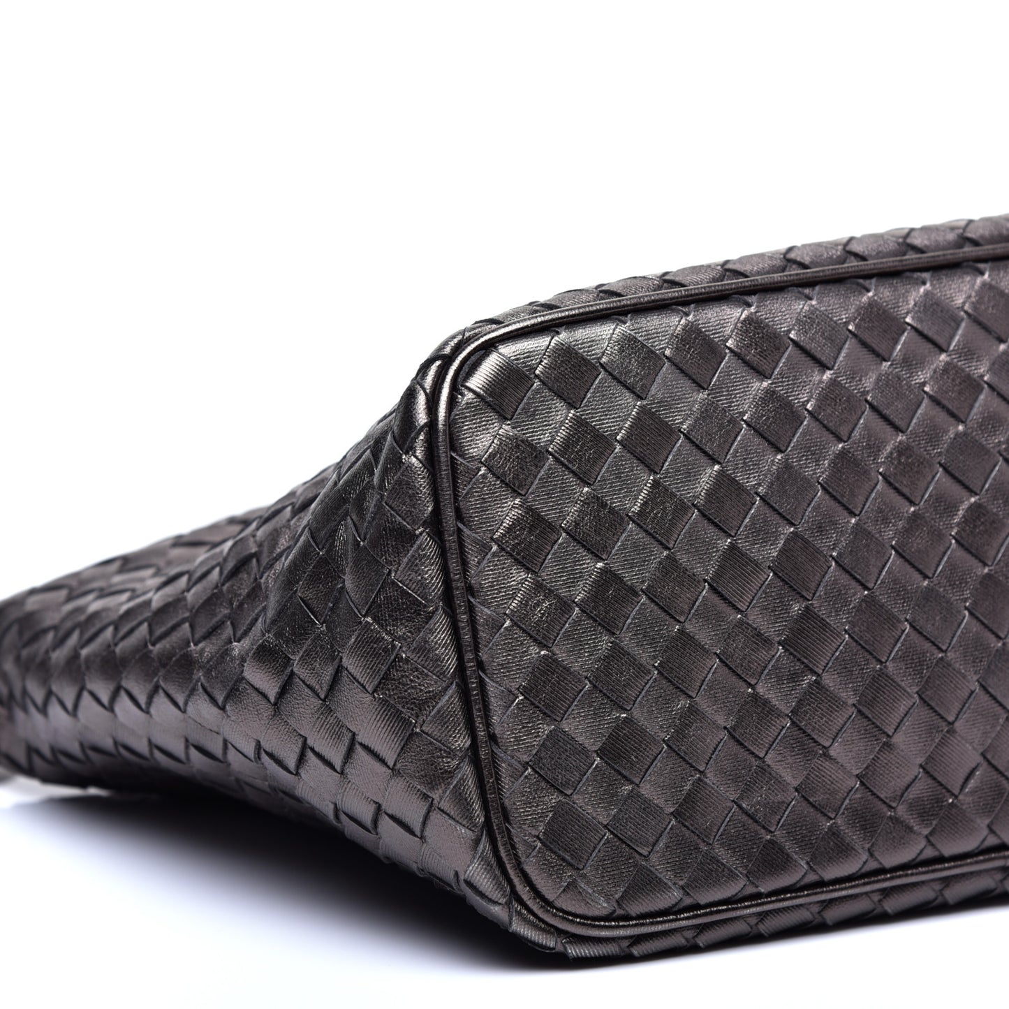 Metallic Nappa Intrecciato Small Shoulder Bag Steel