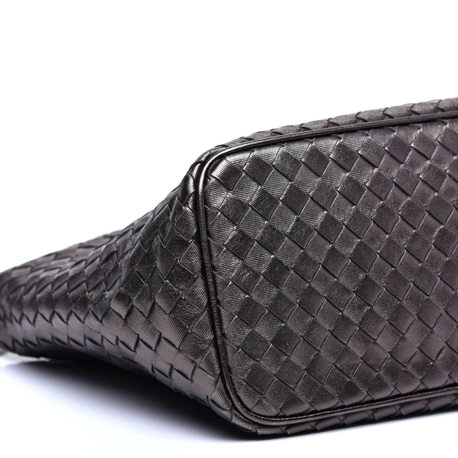 Bottega Veneta Metallic Nappa Intrecciato Small Shoulder Bag Steel 6 of 10