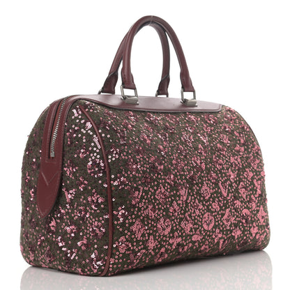 Louis Vuitton Sequin Monogram Sunshine Express Speedy Burgundy 3 of 15