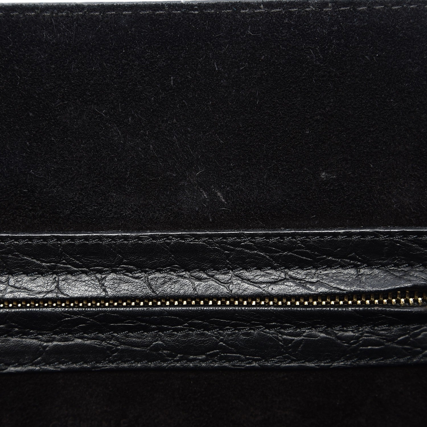 Celine Crocodile Embossed Calfskin Medium Phantom Luggage Black 12 of 12