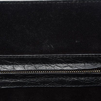 Celine Crocodile Embossed Calfskin Medium Phantom Luggage Black 12 of 12