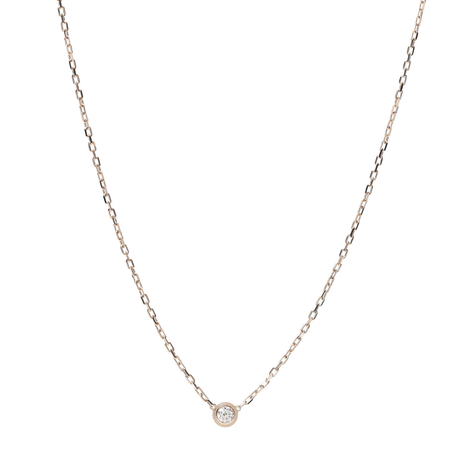 18K Pink Gold Diamond SM D'Amour Pendant Necklace
