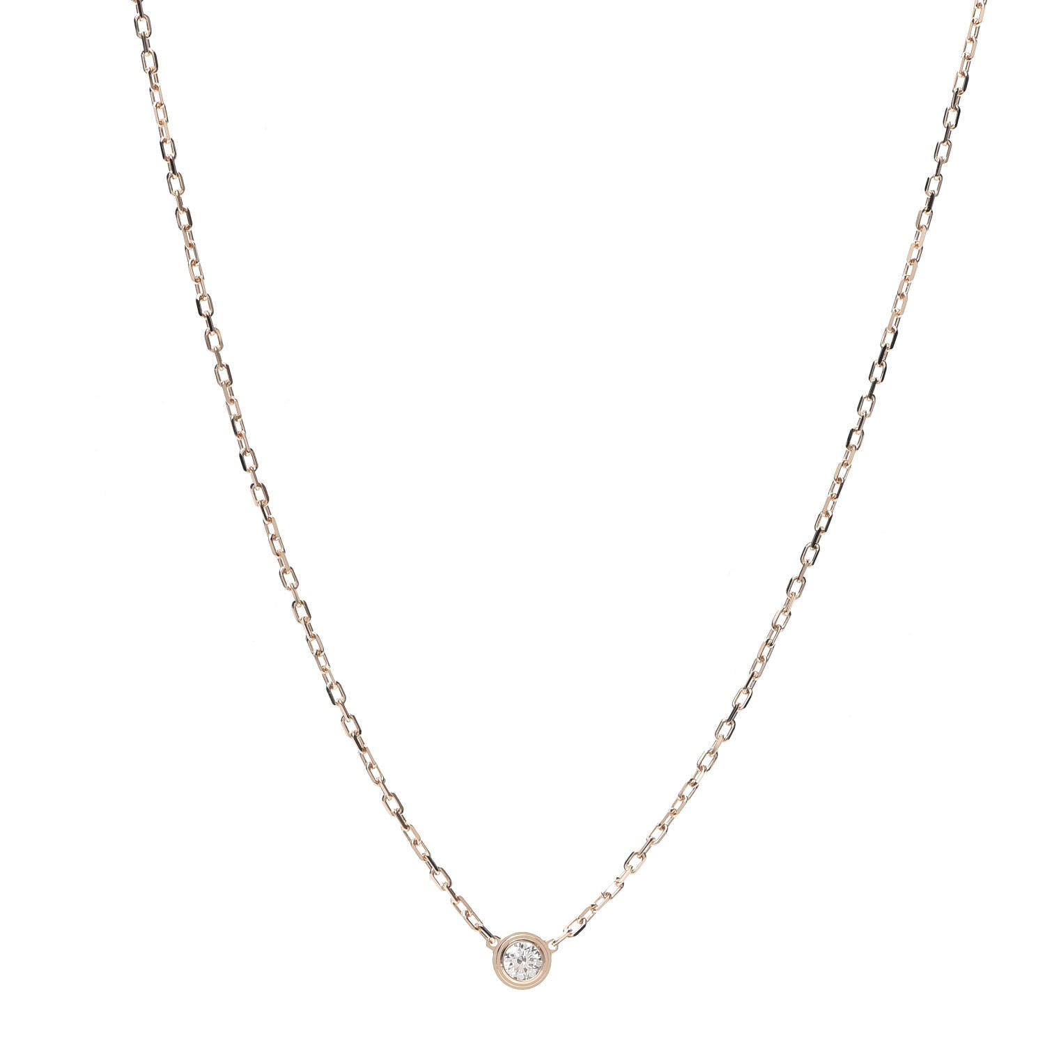 Cartier 18K Pink Gold Diamond SM D'Amour Pendant Necklace 1 of 6