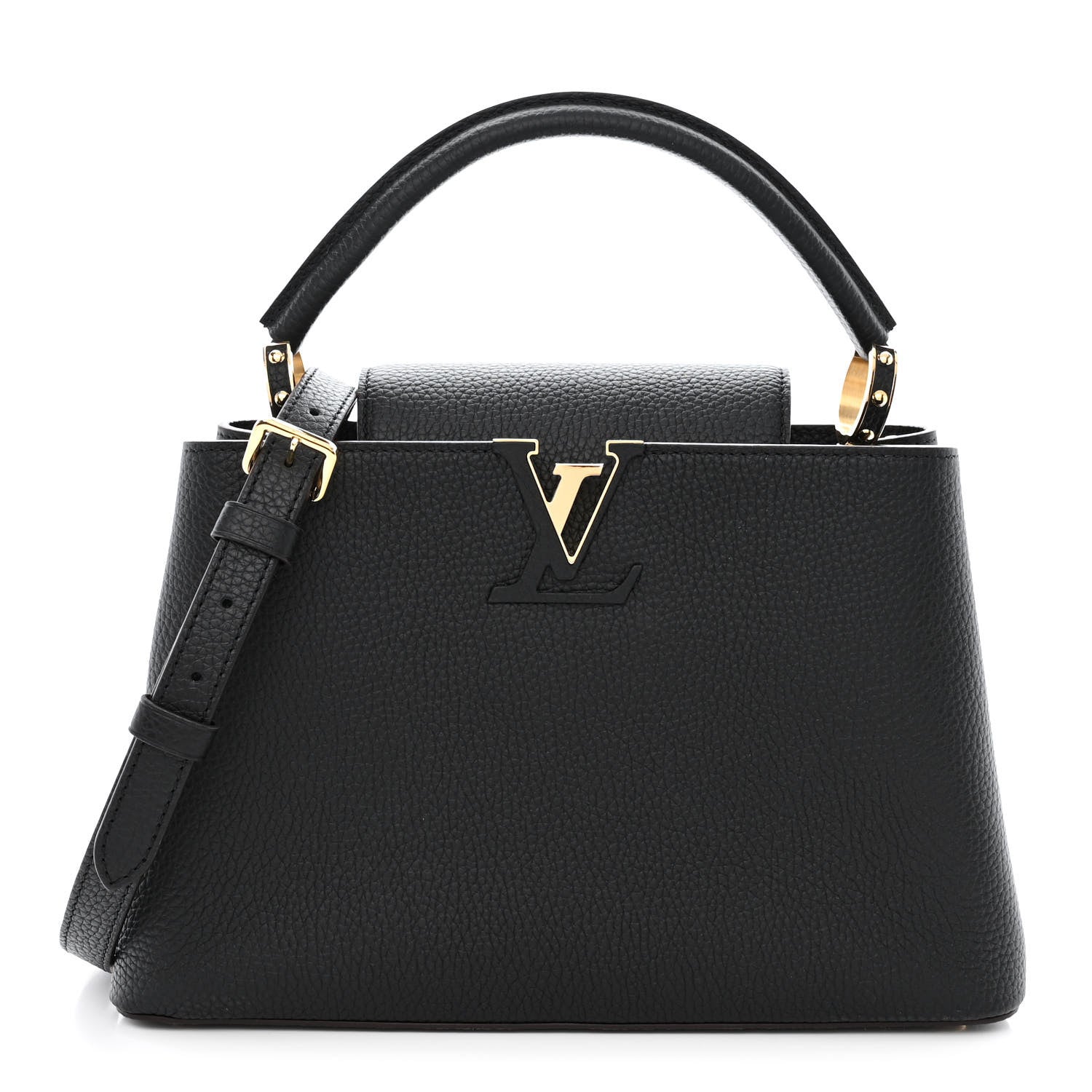 Louis Vuitton Taurillon Capucines MM Black Fuchsia 1 of 10