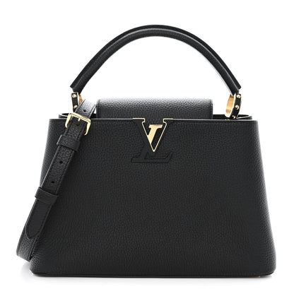 Louis Vuitton Taurillon Capucines MM Black Fuchsia 1 of 10