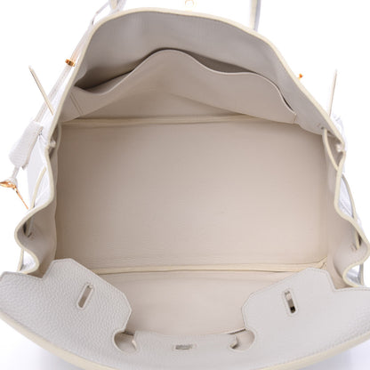 Hermes Taurillon Clemence Birkin 35 White 7 of 45