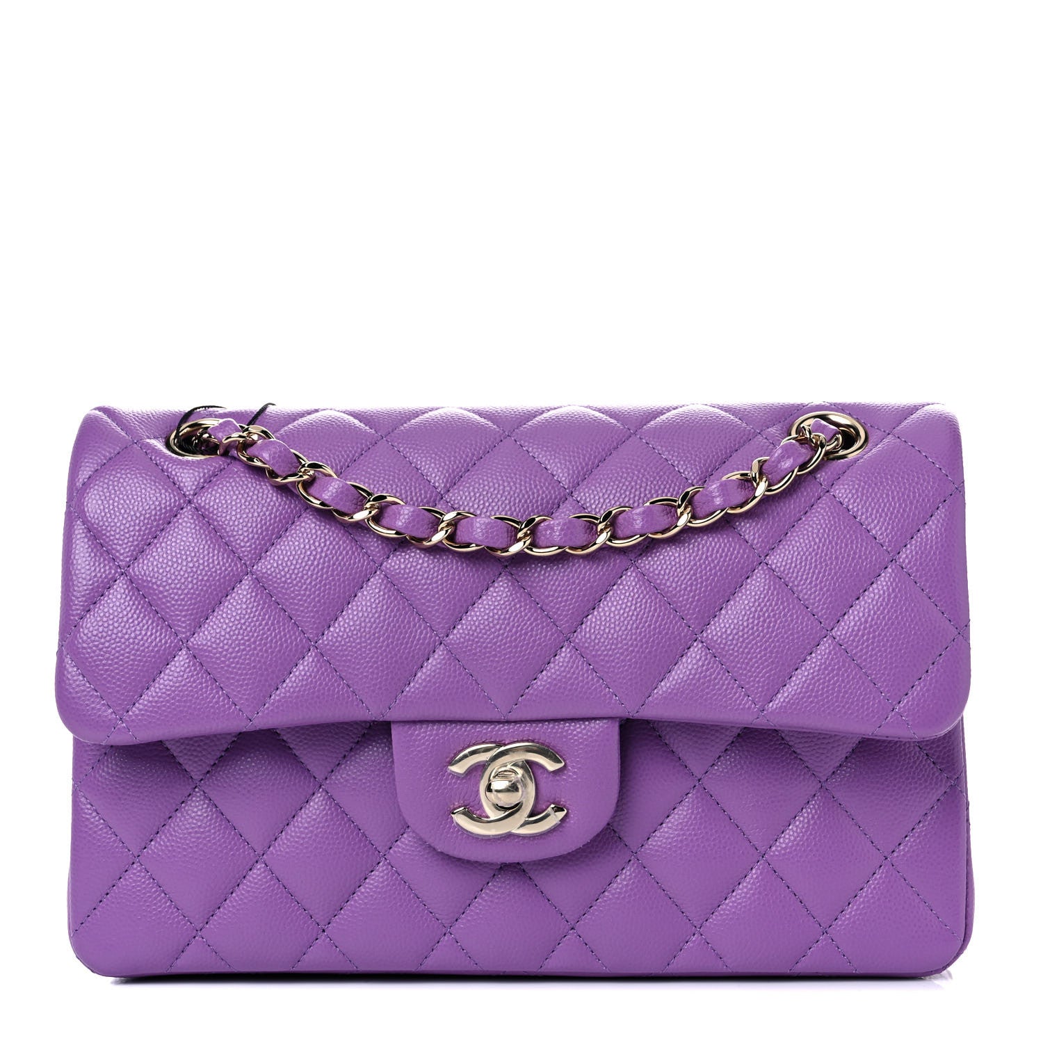 Chanel Caviar Quilted Small Double Flap Purple 1 of 10