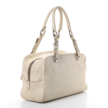 Prada Vitello Daino Embossed Logo Bowler Talco 3 of 23