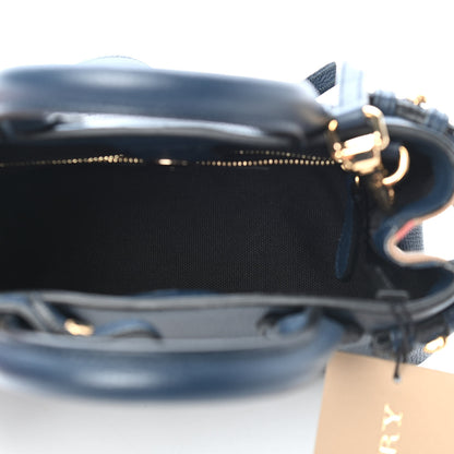 Burberry Grainy Calfskin House Check Baby Banner Tote Ink Blue 5 of 8